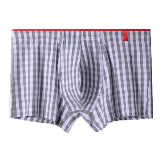 Pánské boxerské spodní prádlo Pružný pás v polovině pasu Kostkované šortky Kalhotky U-konvexní Prodyšné kalhotky Denní nošení