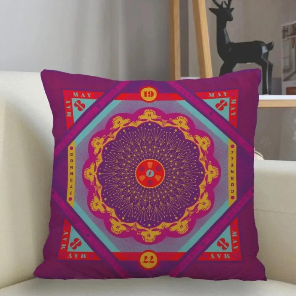 Grateful Dead Pillowcase Home Decoration Zipper Square Pillowcase Throw Pillow Cover, 30x30cm