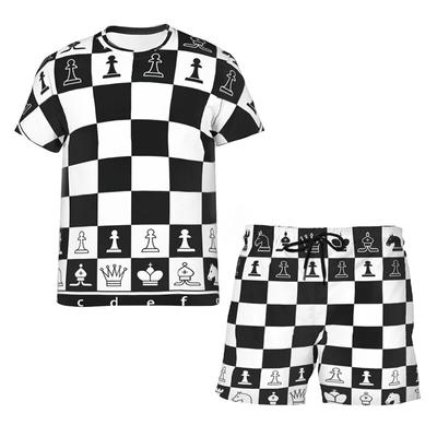 Tuta estiva stampata in 3D a scacchi T-shirt e pantaloncini girocollo Classic Uomo/Donna Abiti moda casual quotidiana 6 stili XS-5XL