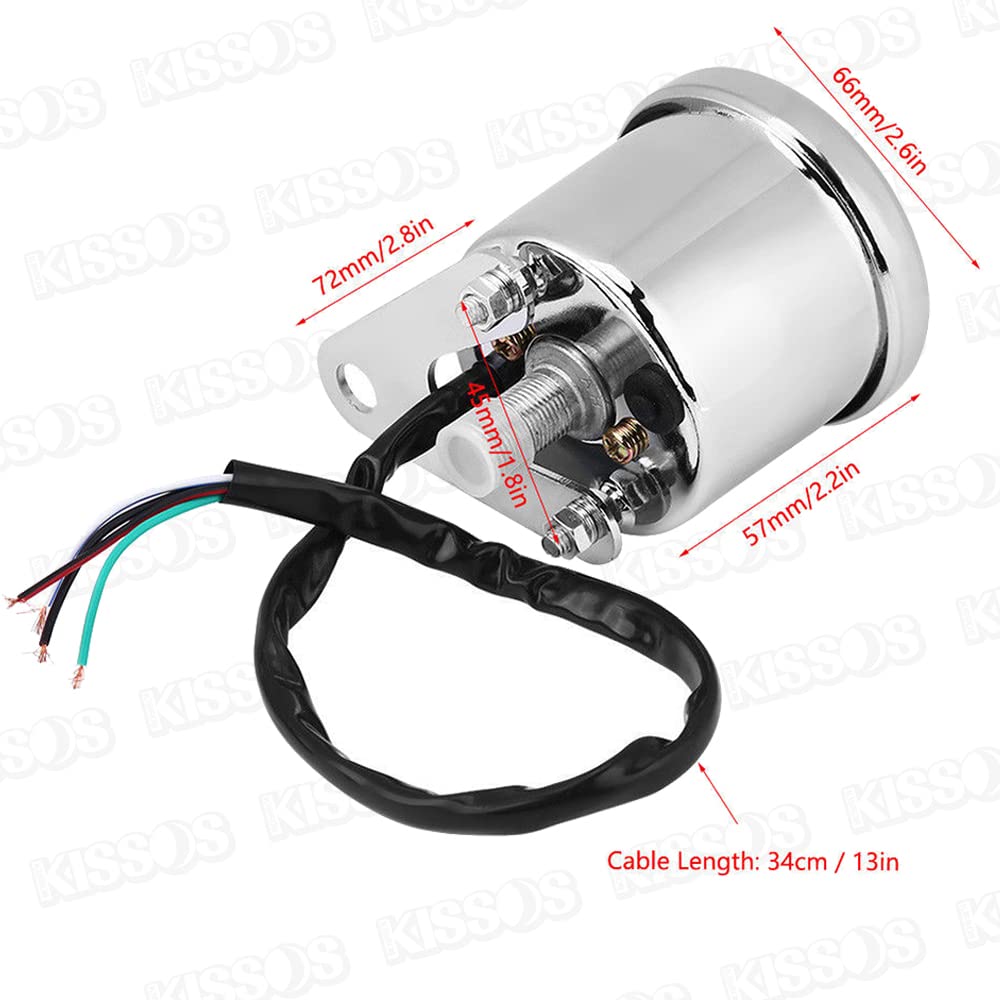 Compteur de vitesse mécanique LED numérique 12V pour moto avec commutation Universel Compteur de vitesse/Compte-tours Rétroéclairage 7 couleurs, (argent)