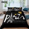 Paris Duvet Cover Set Eiffel Tower Bedding Set French Style Bedding Set Bedclothes Double Queen King Size Polyester Qulit Cover