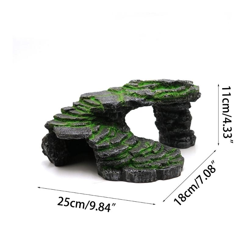 Turtle Basking Platform Resin Hide Cave Reptiles Decors Mini Island for Tanks Turtle Basking&Floating Platform
