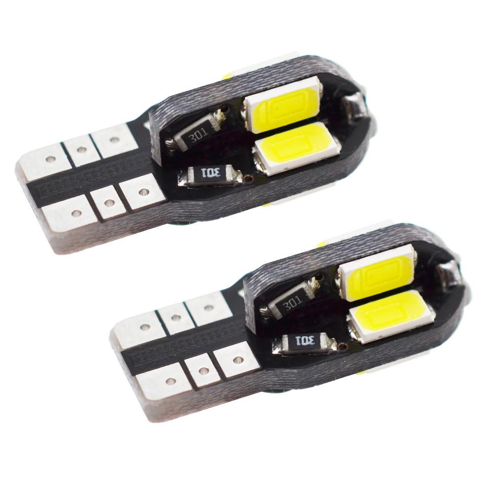 2 buc Bec interior mașină Canbus fără erori T10 5730 8SMD Lumină laterală pentru pană de mașină Bec alb pentru stilul mașinii