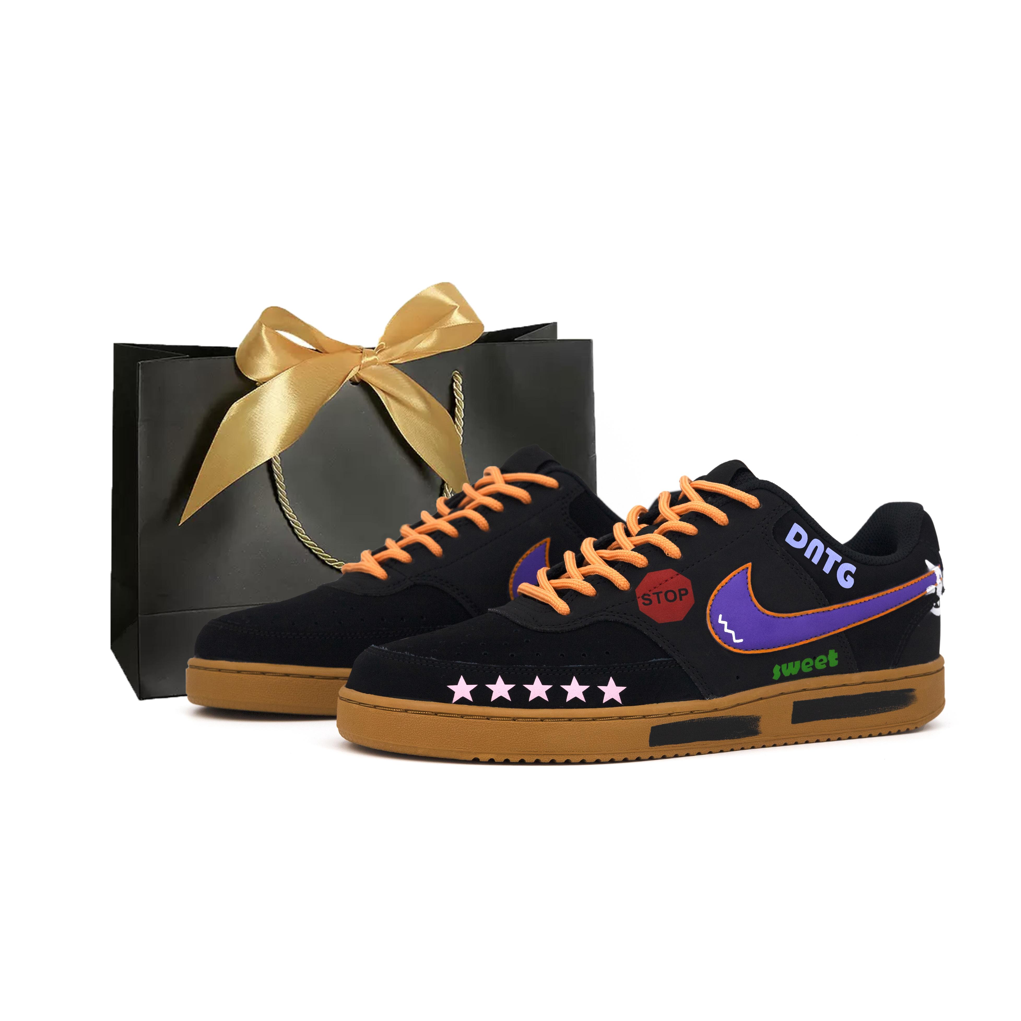 

Nike Court Vision 1 Abrasion Resistant Low top Skateboard Shoes Men s Black Brown CD5463-008(Team-BOX) 42.5
