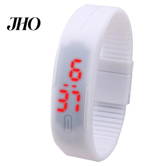 Orologio da polso digitale touch con cinturino sportivo LED rosso in silicone moda uomo donna