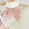 Mesh Knitted Top Women Tank Top Half Neck Vest Female Sleeveless Sweater Chic Cut Out Streetwear Solid Skinny Tube Top