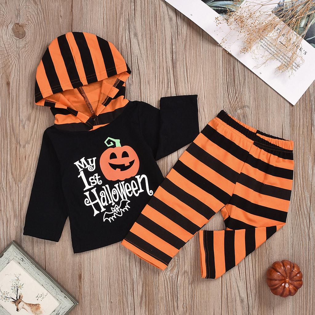 Buy [MYD] Halloween Newborn Baby Boy Girl Romper+ Striped Pants Hat