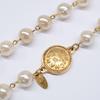 CHANEL 12P A61660Y09448 Vintage Logo Plate Faux Baroque Pearl Long Necklace goldUsed