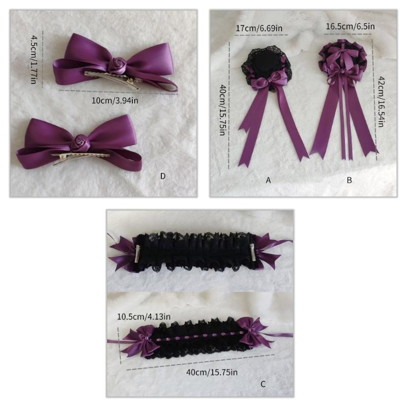 Vintage Lace Top Hat Hair Clip Hair Accessory with Ribbon Headband Lace Flower