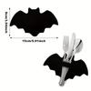 Halloween Schwarze Fledermaus Tischsets, Messer- und Gabelhalter, Süßigkeiten-Clips, Geeignet für verschiedene Anlässe einschließlich Zuhause, Küche, Hotel