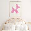 Poster Stampabile Arte Murale Cane Palloncino Rosa Poster Preppy per Decorazione Camera da Letto Poster per Adolescenti per Stanza Dormitorio Poster con Stampa di Cane Appartamento Universitario
