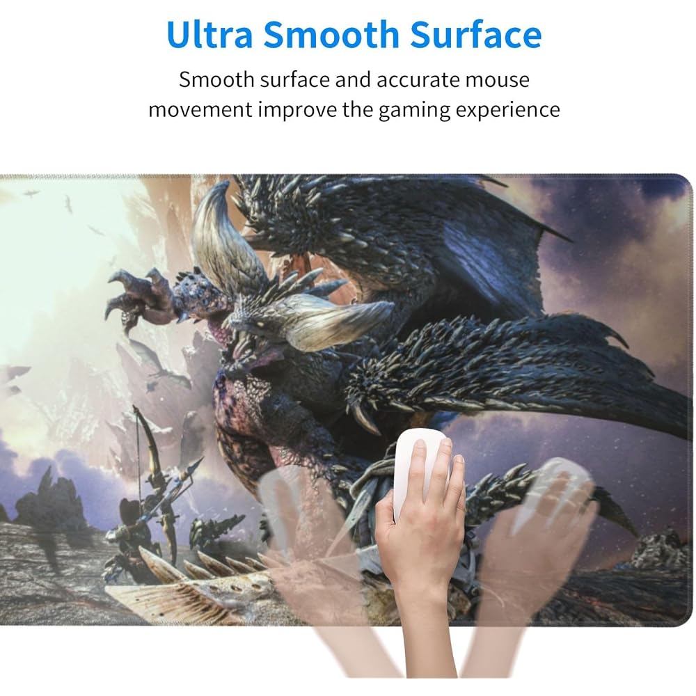 Monster Hunter Large Mouse Pad, Anime Desk Mat, Gaming Mouse Pad, Non-slip, Waterproof, Office De...