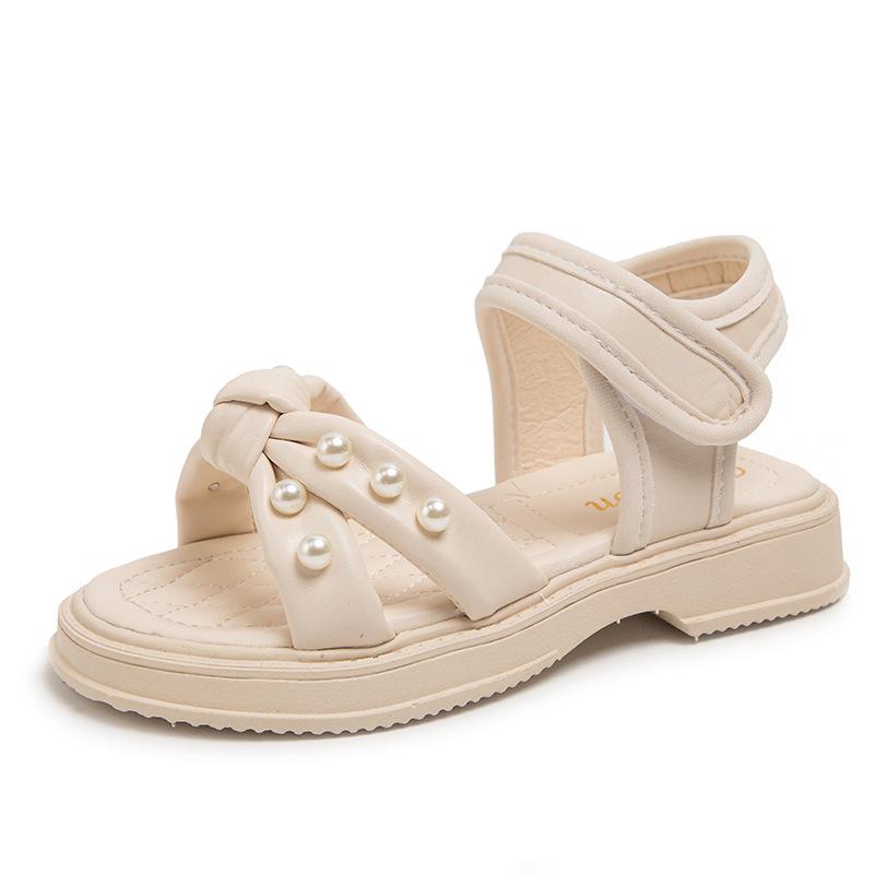 

Сандалии для девочек жемчужные в иностранном стиле туфли принцессы лето 2025 новая детская обувь для девочек мягкая подошва модная пляжная обувь 26-31 yards, 6 pairs in one hand