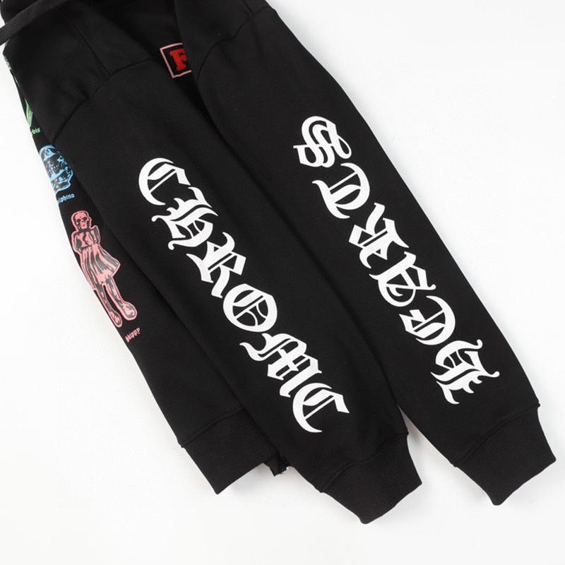 844 CHROME HEARTS 2026 Autumn and Winter New Plus Size Classic Style Logo Zipper Hooded Sweatshirt, Suitable for Couples to Wear