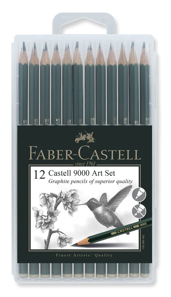 

Faber-Castell 9000 Graphite Art Pencil Set in Slim Flexi Case (8H-2H, 12 Pencils)