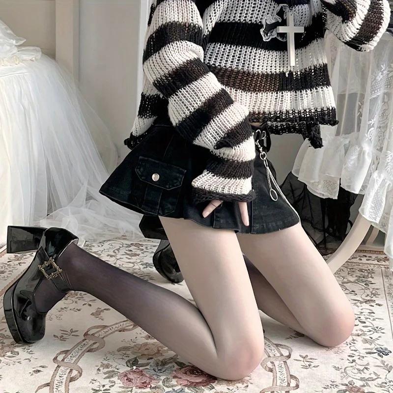 2 paia di collant a vita alta aderenti con piedini da donna, colori sfumati, calze sexy ed eleganti