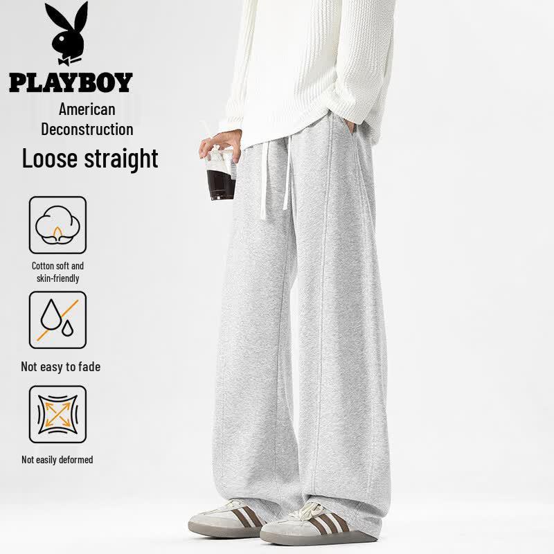 

PLAYBOY Men s Loose Straight Leg Casual Sports Pants M
