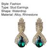 1Pair Earrings Eco-friendly Comfortable Rhinestone Blue Rhinestone Earrings for Wedding