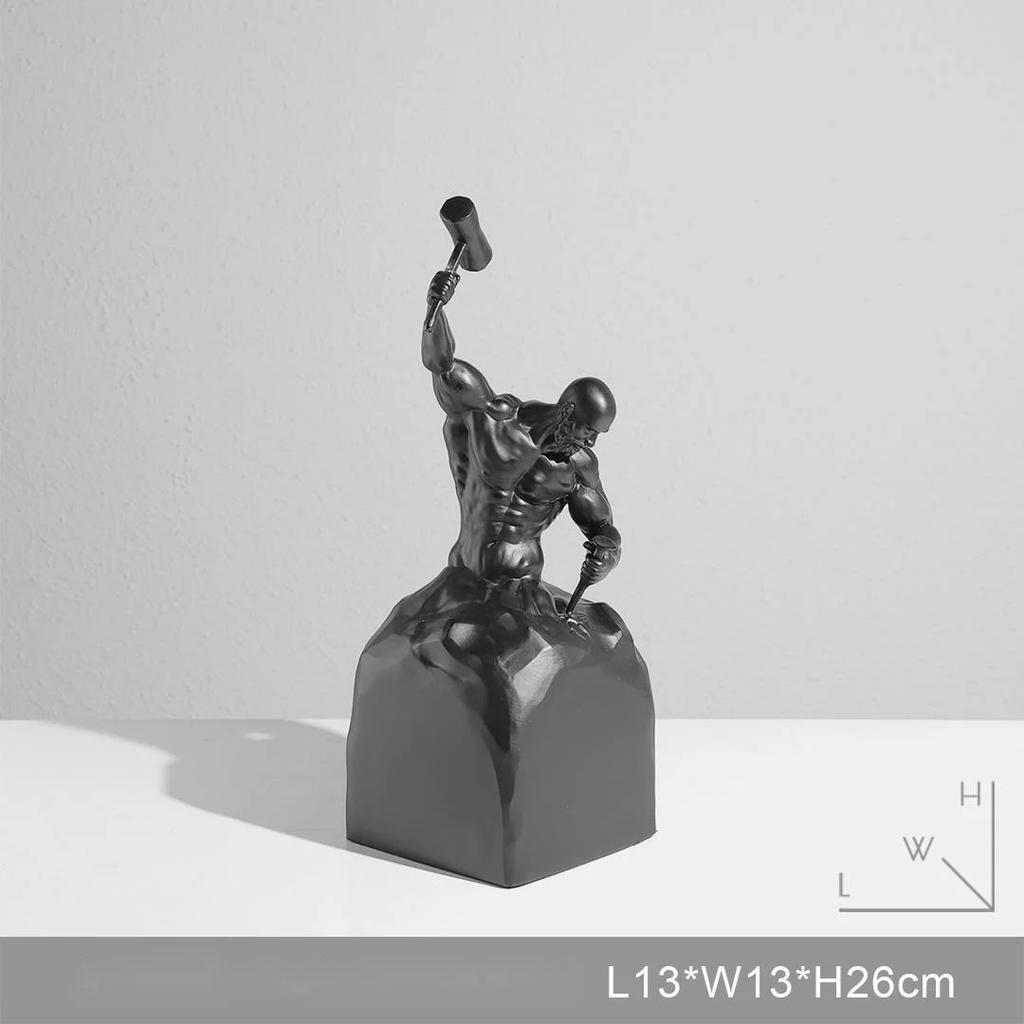 Modern Office Art Figure Ornament Home Living Room Den Cabinet Carving Inspirational Soft Decoration Self Carving Figure Statue