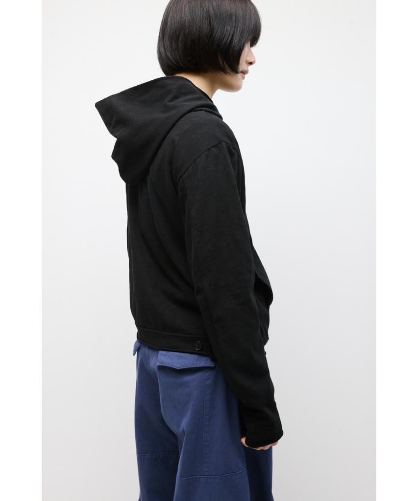 Hatchingroom Rough Hoodie Slub Black