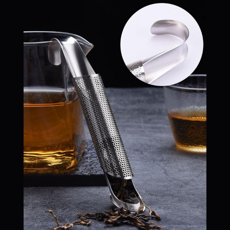 Teas Pipe Strainer Set Includes Brush And Hanging Hook Handle Design Stainless Steels Net Filter For Brewing Teas