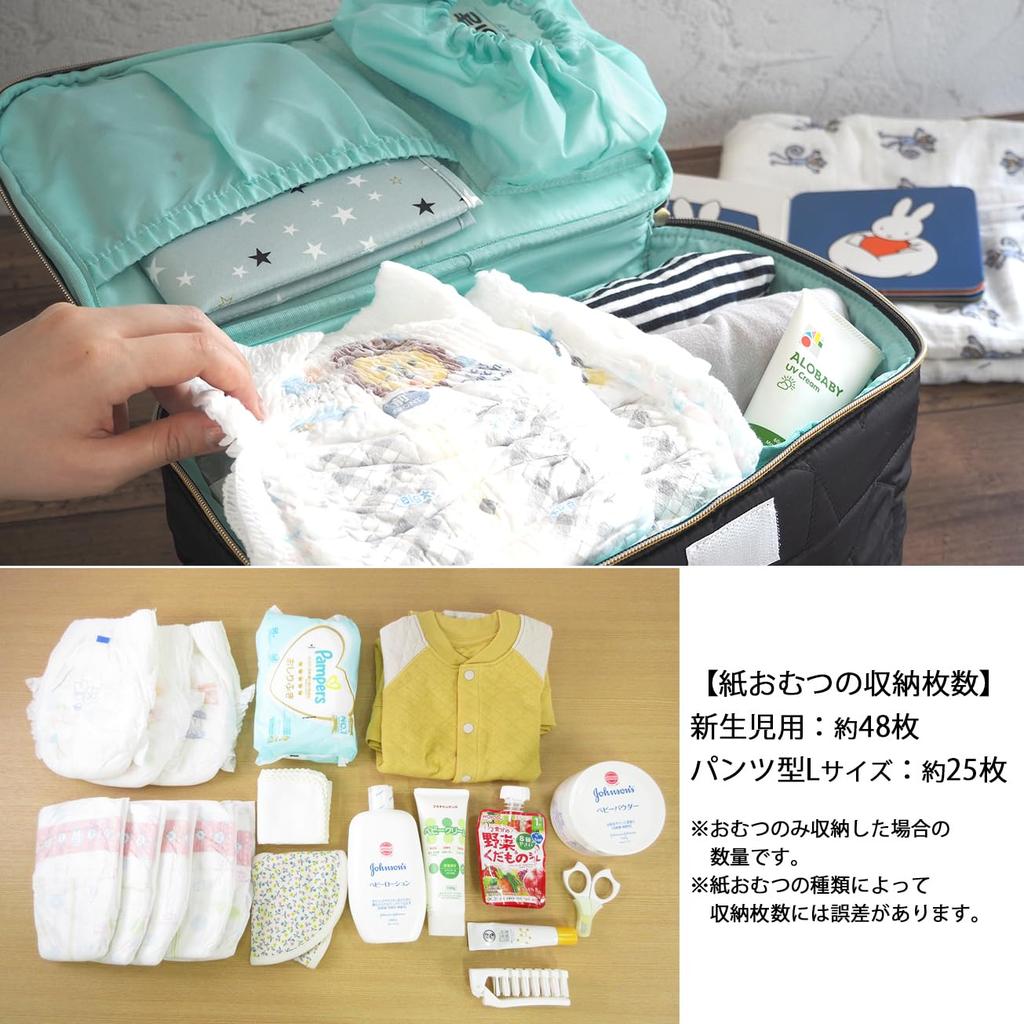 At First Portable Diaper Storage Star Quilt AF1550 Case, Navy,