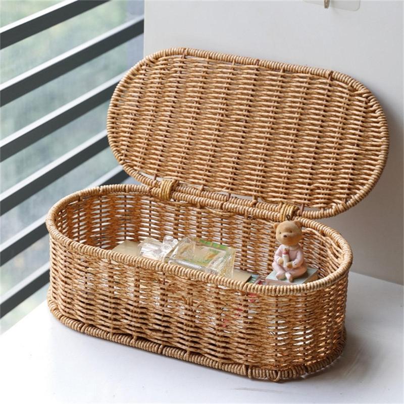 Mehrzweck-Rattan-Handgewebte Aufbewahrungskorb-Designs für Schränke, praktisch für die Heimdekoration und Aufbewahrungslösung