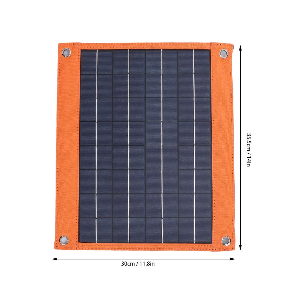 Solar Panel USB A USB C Outputs 20W Solar Charging Panel with Kickstand Cigar Lighter Battery Clip for Home Camping Outdoor