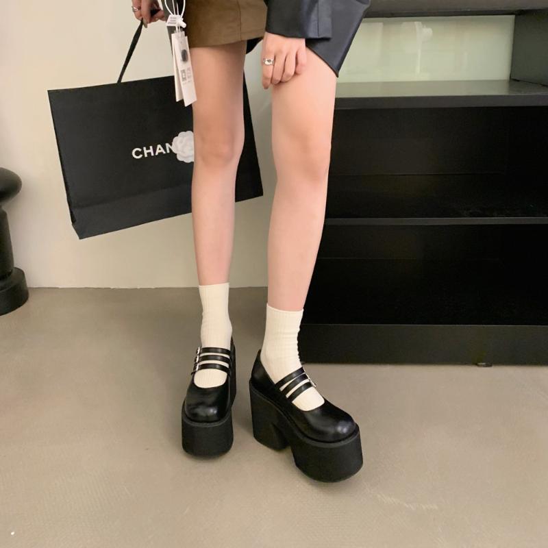 Fashion Women Lolita High Heels Chunky Platform Buckle Strap Mary Jane Shoes 11CM Super High Heel Pumps Woman Cosplay Goth Punk Shoes