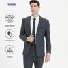 Romon Men's Wool Blend Business Suit Set