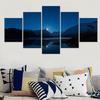 5 Pieces Wall Arts Canvas Painting Calm Waters Landscape Night Mountains Modular Poster Picture Print Home Decor Living Room