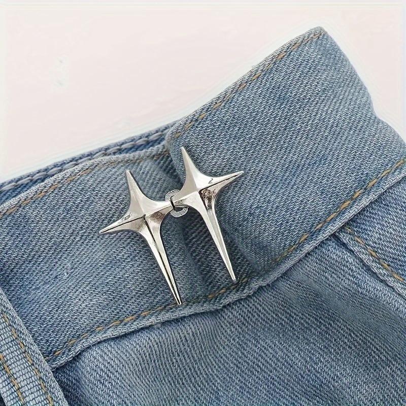 1 Pair Waist Buckle, A Star Shaped Waist Buckle Decorative Buttons, No Sewing, Detachable Button For Waist Adjustment