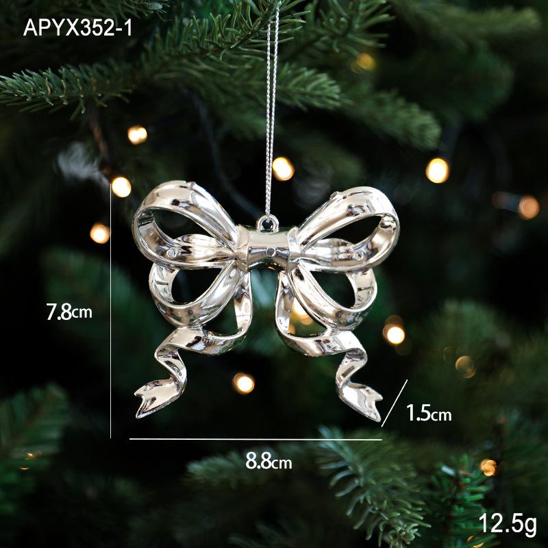 Silver Irregular Electroplated Christmas Tree Ornaments - Glossy Plastic Pendants In Stock