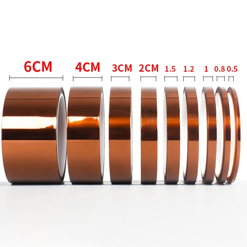 33M Long Gold Finger High Temperature Resistant Tape Heat Tape Polyimide Adhesive Insulation Tape 3D Printing Board Protection