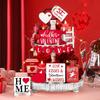 Trendy Heart Shaped Tabletop Decor Romantic 17 Piece Wooden Sign Chic Multi Layer Valentine Themed Party Ornament