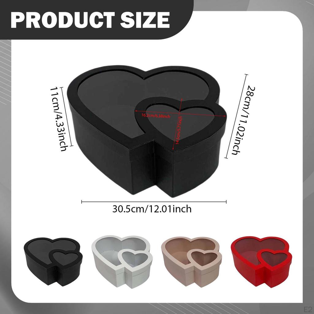 Box with Lid And Window, Made of Sturdy Cardboard, for Flower Arrangements, Gifts Decorations