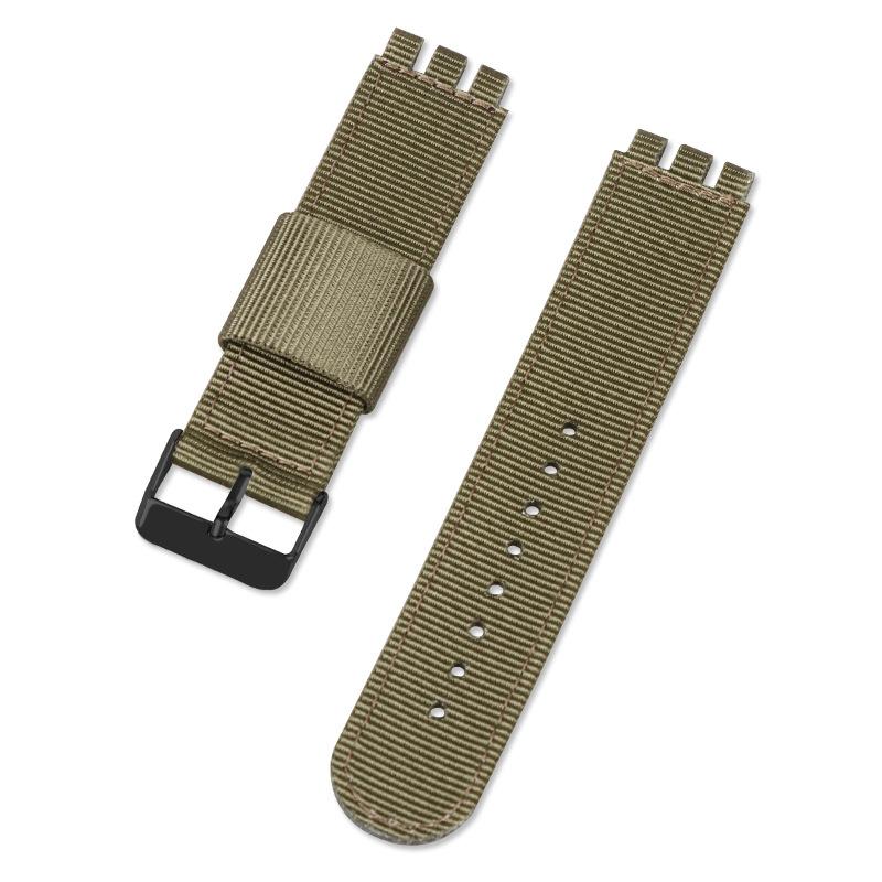 

Nylon Leather Wrist Strap for SWATCH Series Canvas Replacement Watchband 17mm 19mm 20mm Wristband Men Women Bracelet Accessories 17mm