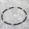 Collana Unica in Pietra Naturale da Uomo 19 Pollici Choker Corto Fibbia in Acciaio Inossidabile Perline Quadrate Occhio di Tigre Accessori per Ciclismo
