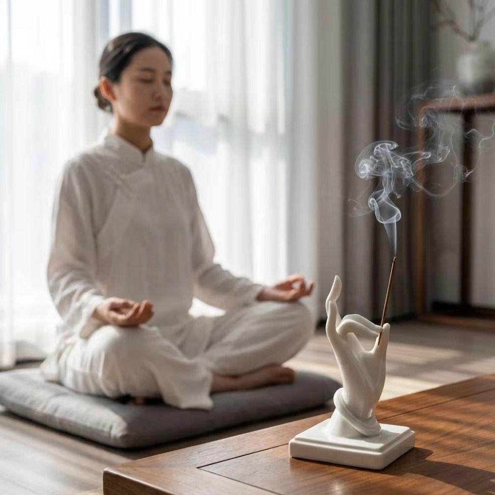 Zen Style Hand Shaped Incense Burner 3D Printed Hand Shaped Incense Stick Burner Aromatherapy