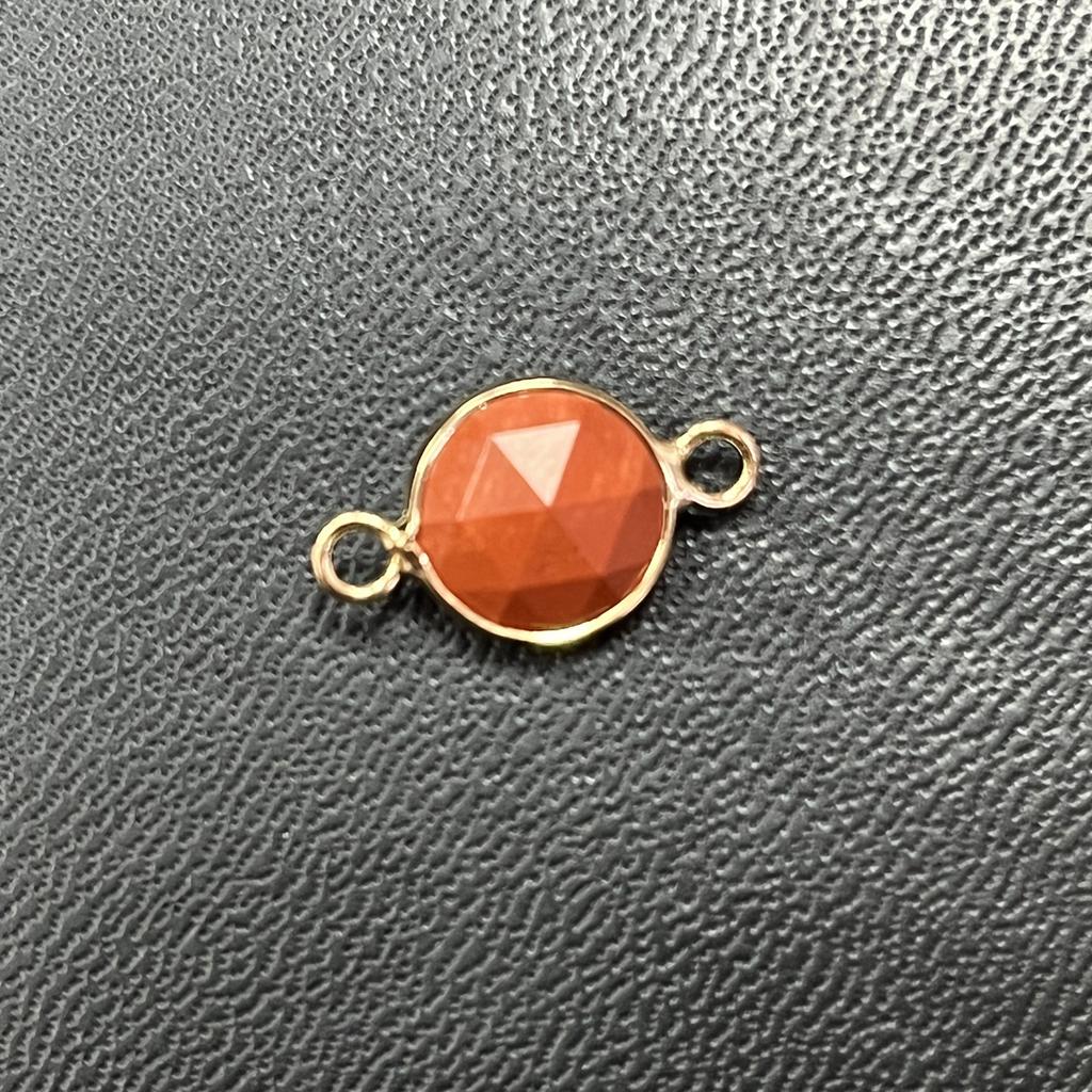 2Pcs, Faceted Natural Stone Connector, Minimalist Handcrafted Round Agate Gems Pendant Connectors for Jewelry Making DIY Necklace Bracelet Accessories