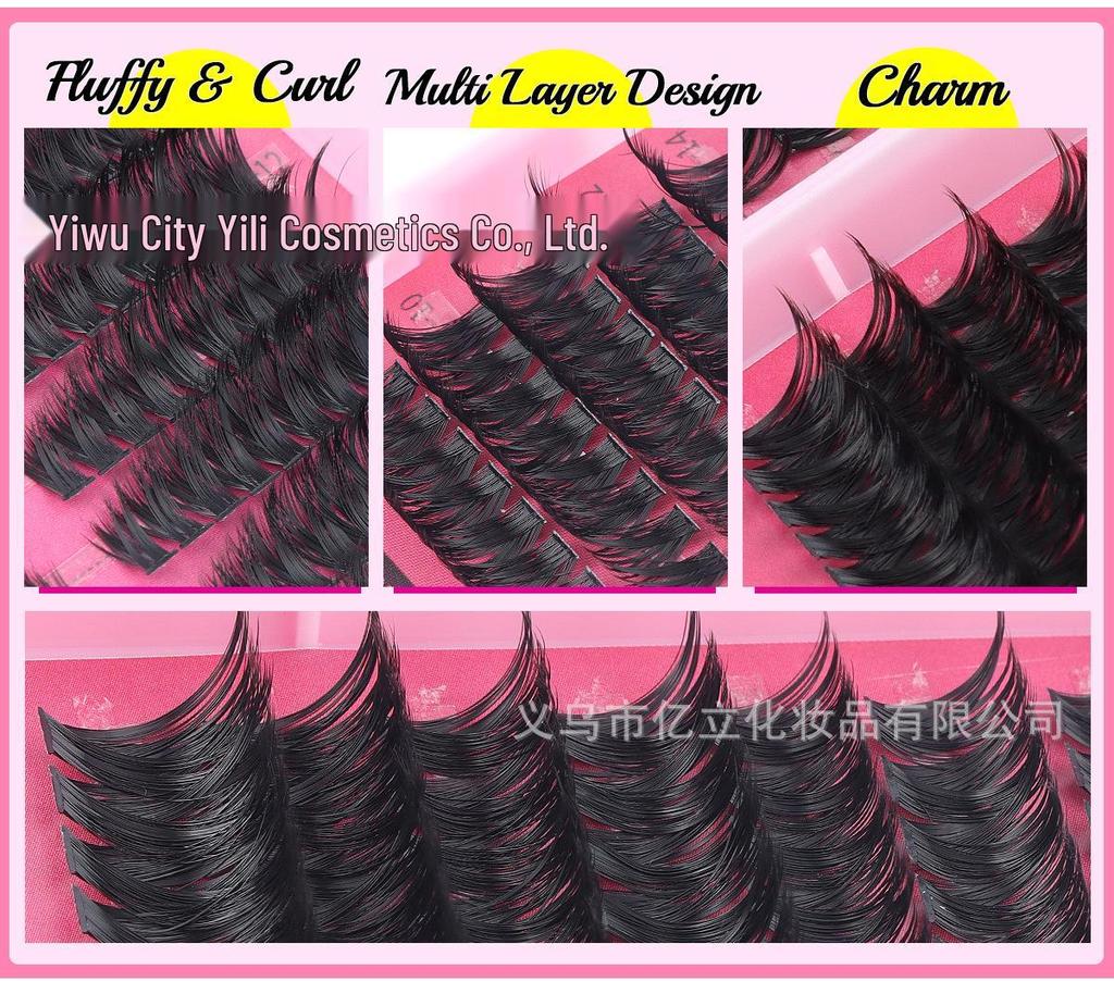544 Cluster D Curl Individual Lash Set: DIY Dense, Curled, Segmented Eyelashes
