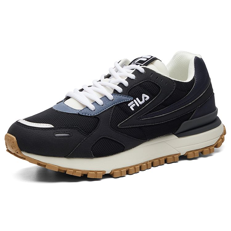 Fila Leisure Comfortable Mesh Fabric Shock Absorbing Breathable Low Top Casual City Commuting Running Shoes Men Sneaker Black Gray F12M041118FNB