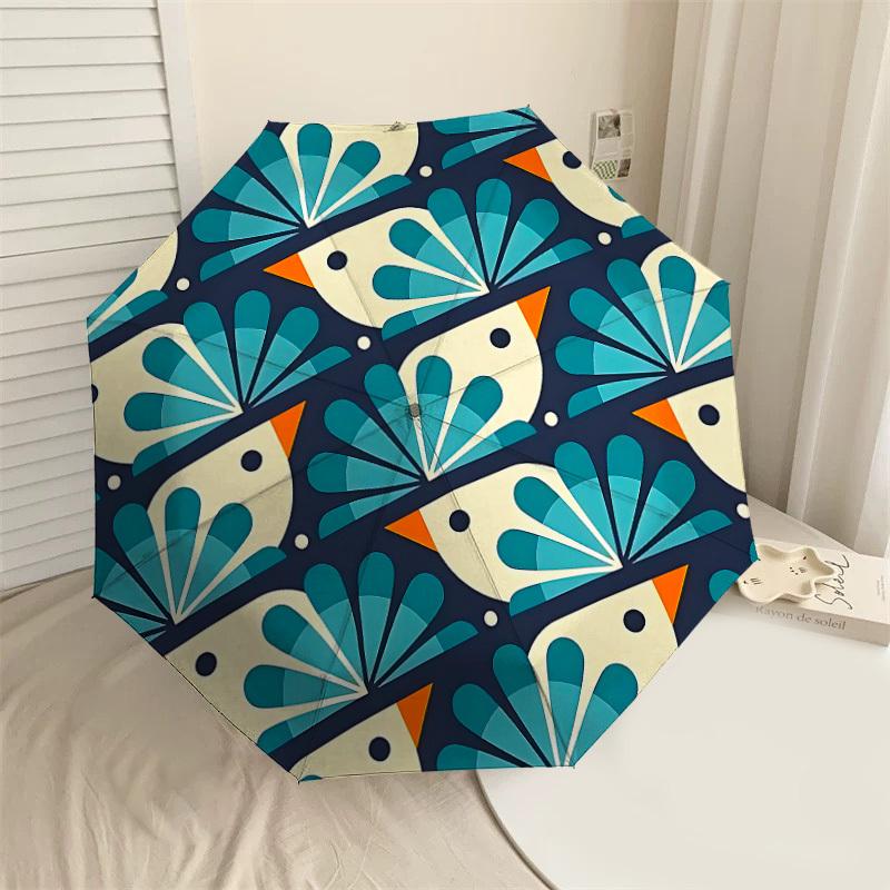 

1PC bird pattern Umbrella-8-Rib Reinforced, Automatic Open, Lightweight & Durable, Cute Fashion Accessory for Outdoor, Beach, or Casual Use, Beach Umb