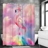 Fantasy Cloudy Pink Flamingo Shower Curtain, Bathroom Decorative Shower Curtain, Waterproof Shower Curtain with Hooks