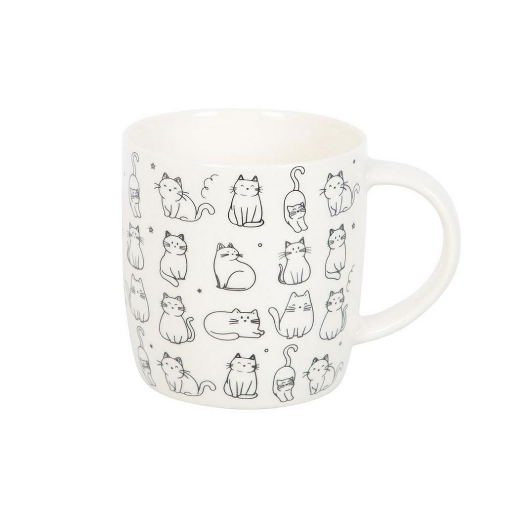 Something Different White Happy Cat Mug