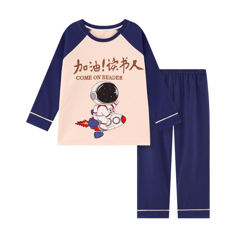 Boys Cotton Pajama Set Long Sleeve Thin Winter Sleepwear Kids 8 Years Cartoon Print Comfortable Home Wear