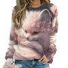 Autumn Lovely Fox Sweatshirts Animal Print Women Casual Streetwear O-Neck Pullovers Harajuku Tops Clothing