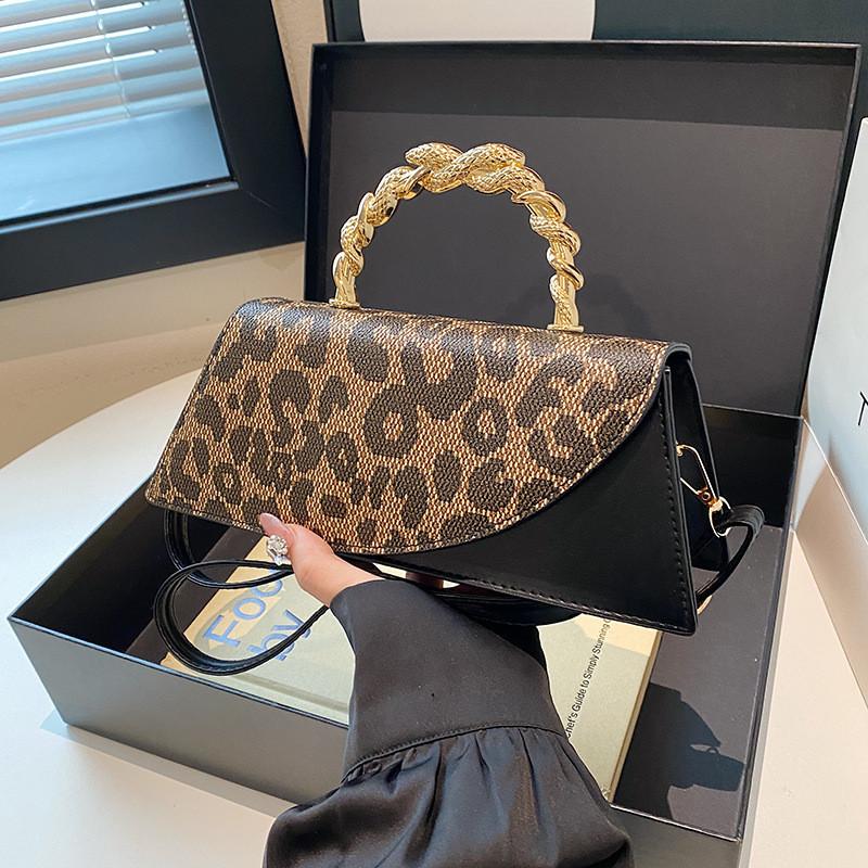 Streetwear Leopard Print Small Pu Crossbody Bag With Magnetic Closure For Daily Use