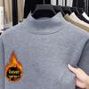 Men's Black Fleece Half-High Neck Sweater, Autumn/Winter Layer, Boys' Base Layer Knitwear