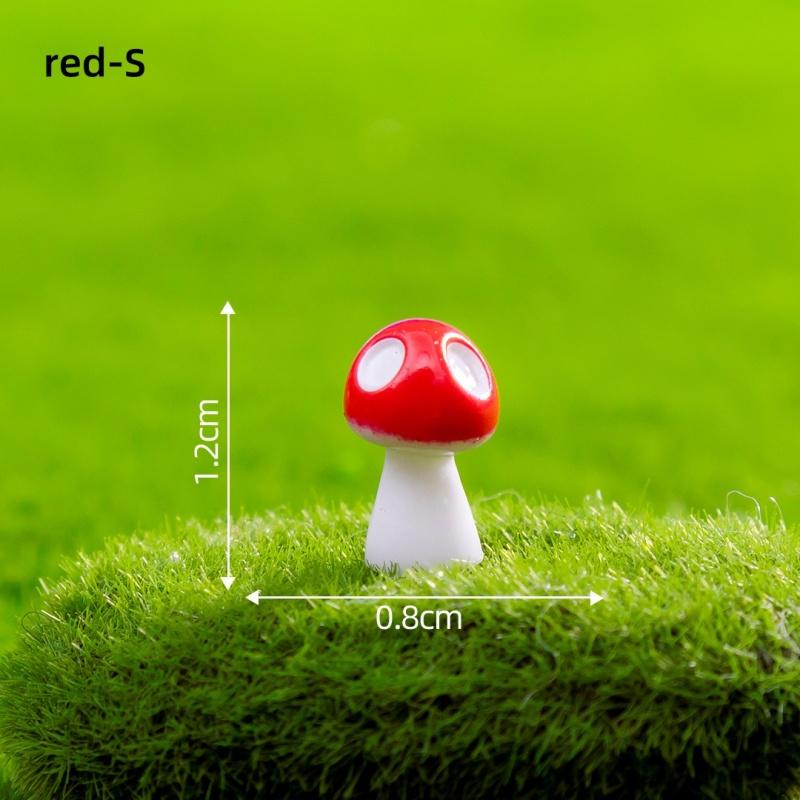 New 10-80PCS Mini Resin Mushroom 8 Colors Small Mushrooms for Dollhouse Decor Micro Fairy Garden Landscape Aquarium Tiny Toys